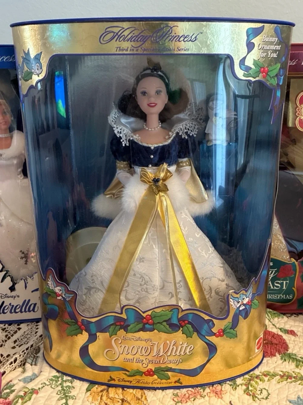 Disney Snow White Holiday Doll in Navy, White & Gold